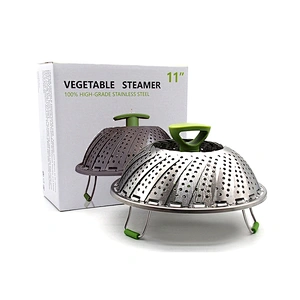 Multifunctional stainless steel foldable vegetable steamer for steaming food and vegetable