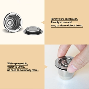 Reusable Easily Cleaning Stainless Steel / Metal Coffee Capsules Pods