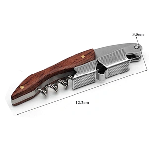 Manual Kitchen / Bar Accessories Wood and Steel Corkscrew Wine Opener