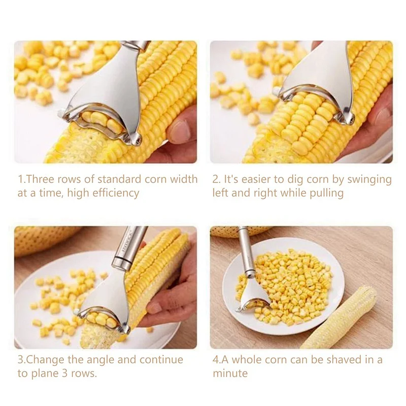 Manual Kitchen Tools Food Grade SUS 304 Stainless Steel Corn Peeler / Planer