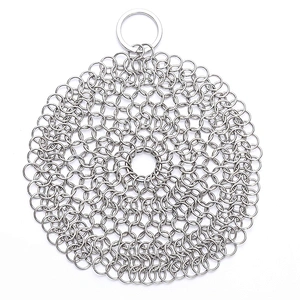 SGS Certificated Stainless Steel Single Ring Chainmail Mesh Scrubber For Cleaning