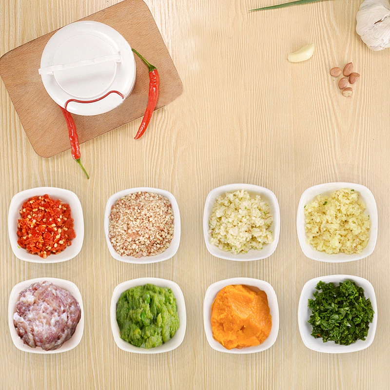 Manual Food Chopper with 3 Blades, Mini Blender Vegetable Cutter Slicer