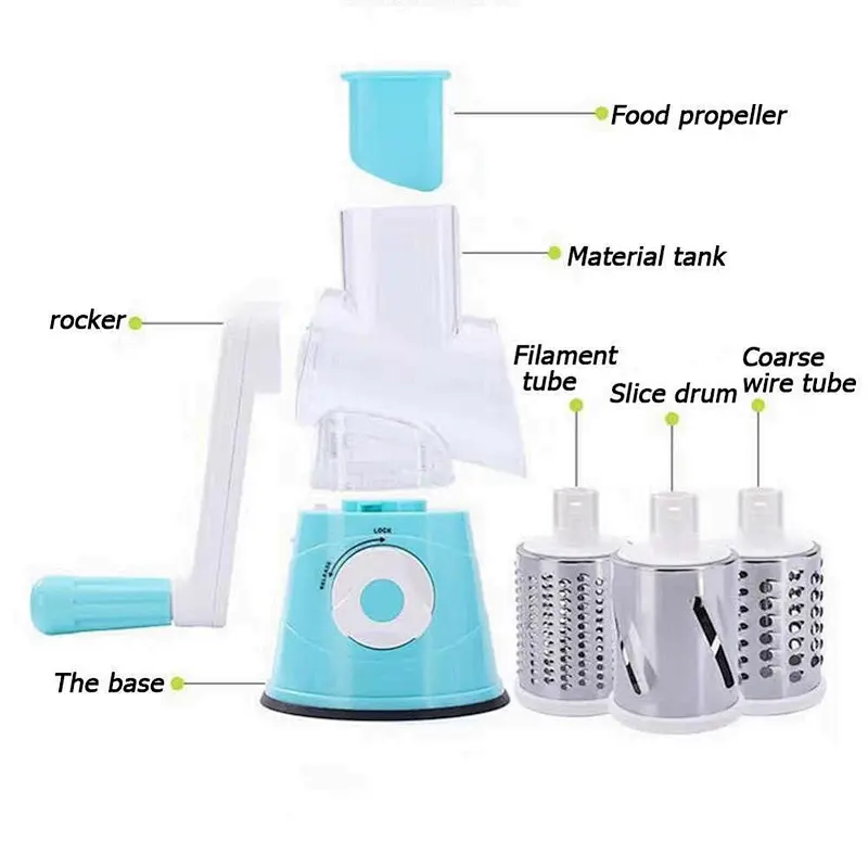 Multifunctional Hand Made 3 Blades Vegetable Food Chopper Slicer / Slicing