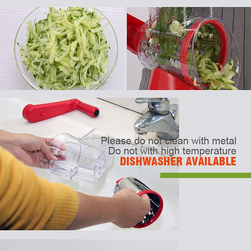 Multi-functional manual 3 blades vegetable cutter/slicer