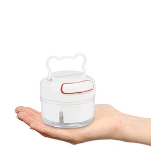 Manual Food Chopper with 3 Blades, Mini Blender Vegetable Cutter Slicer