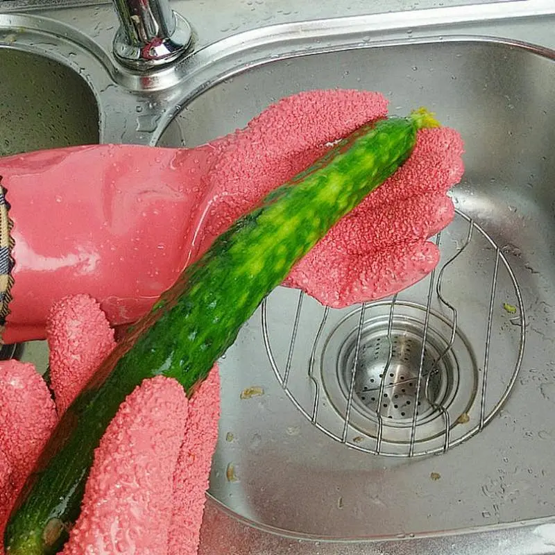Household Kitchen Cleaning Non-slip PVC Vegetable , Potato Peeling Gloves