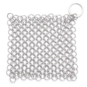 SGS Certificated Stainless Steel Single Ring Chainmail Mesh Scrubber For Cleaning