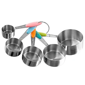 Hot Selling Silver Plated Metal / Stainless Steel Measuring Cups And Spoons