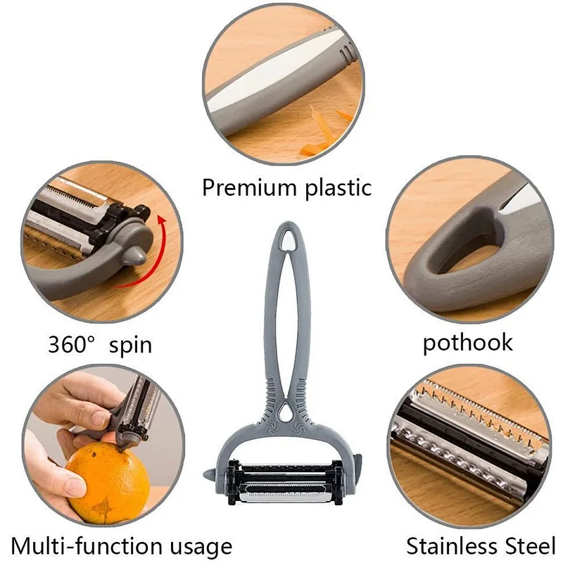 Wholesale Peel Tools, Handheld Vegetable Slicer, Shredder With 3 Blades