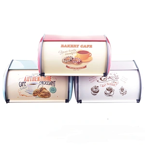 Kitchen Countertop Food Storage Metal, Stainless Steel Roll Top Bread Box