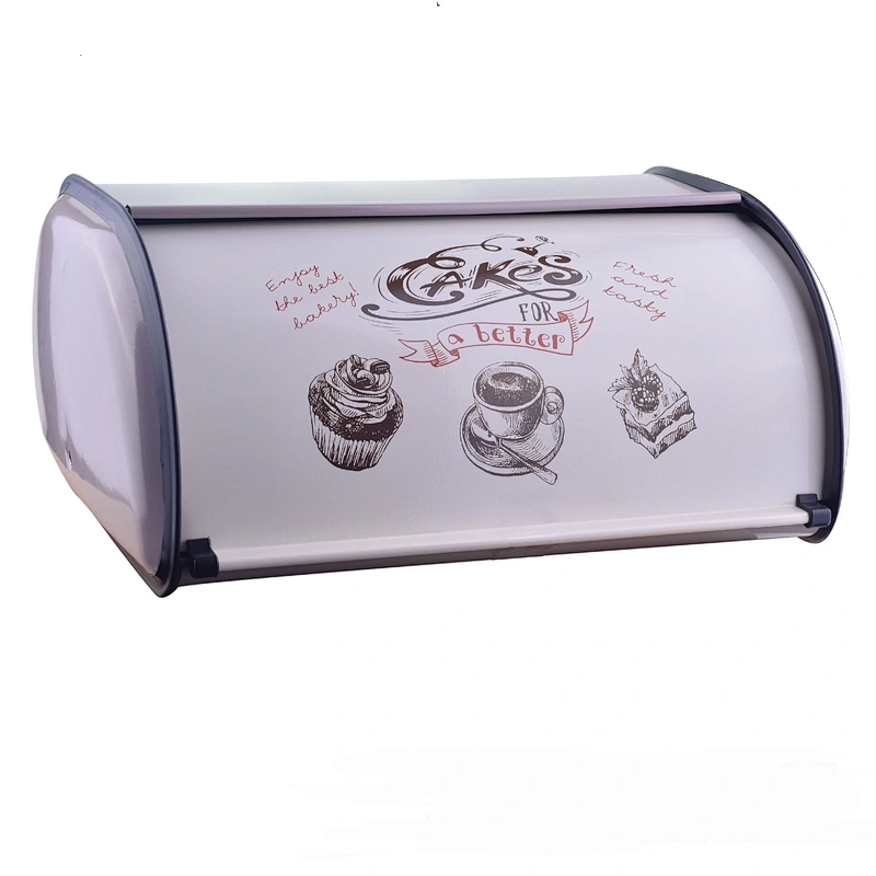 Metal Farmhouse Kitchen Countertop Bread Box, Stainless Steel Bread Storage Bin