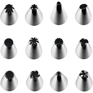 Multi Shape Cake Decorating Stainless Steel Piping Tips, Piping Nozzles