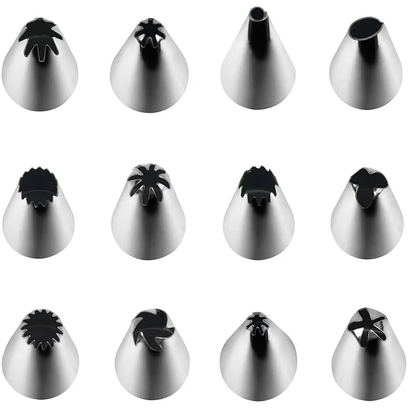 Multi Shape Cake Decorating Stainless Steel Piping Tips, Piping Nozzles
