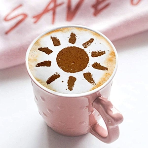 Wholesale Plastic Coffee Decorating Template Sets, Cappuccino Latte Stencils