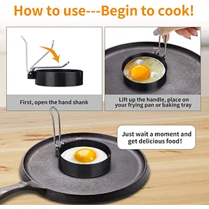 Iron Spray non-stick egg mold  tool  / circle egg mold with handle