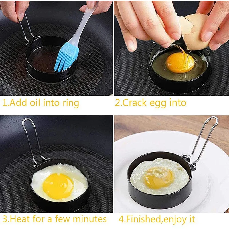 Iron Spray non-stick egg mold  tool  / circle egg mold with handle