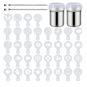 Wholesale Plastic Coffee Decorating Template Sets, Cappuccino Latte Stencils