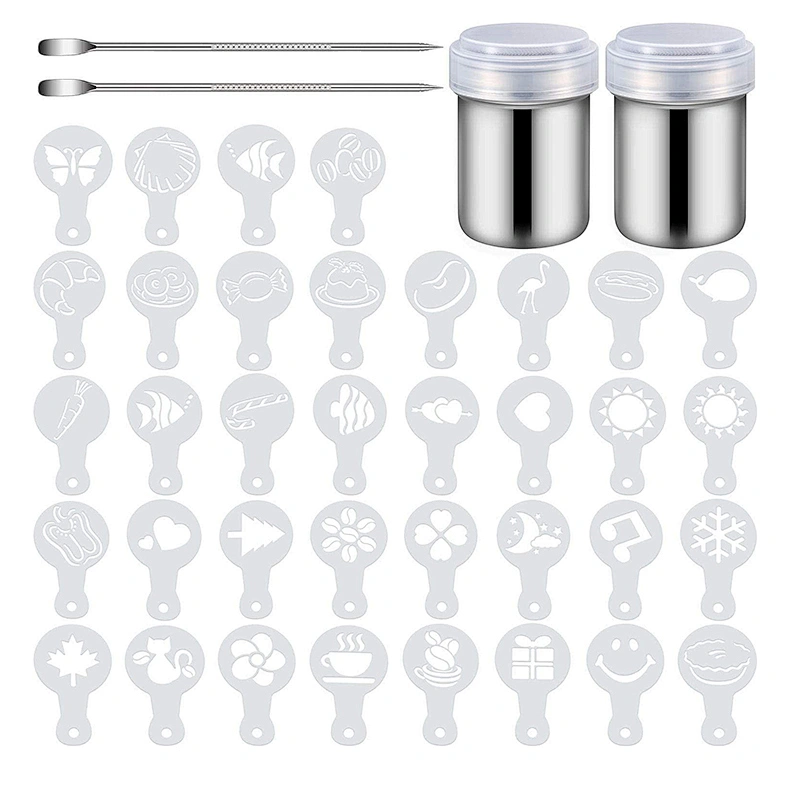 Wholesale Plastic Coffee Decorating Template Sets, Cappuccino Latte Stencils