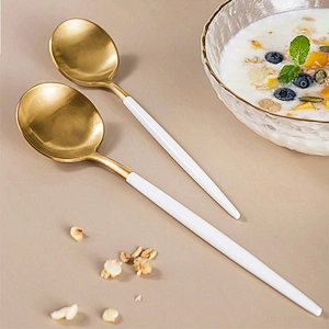 Custom Small Stainless Steel Cutlery Matte Gold Tea Spoon for Coffee, Dessert
