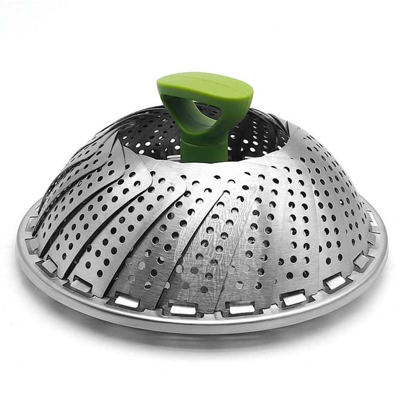 Food Grade Expandable Stainless Steel Vegetable Basket, Foldable Steamer For Kitchen
