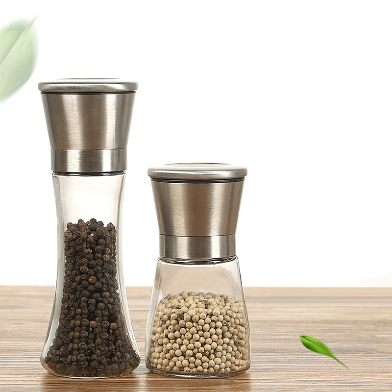 Manual Stainless Steel Design Sea Salt and Pepper Slice Mill Grinder