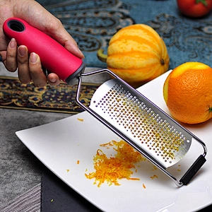 Professional Metal Kitchen Ware Stainless Steel Cheese Grater / Lemon Zester