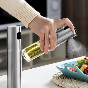 Metal Vinegar Dispenser, Olive Oil Sprayer Bottle For Cooking BBQ, Salad