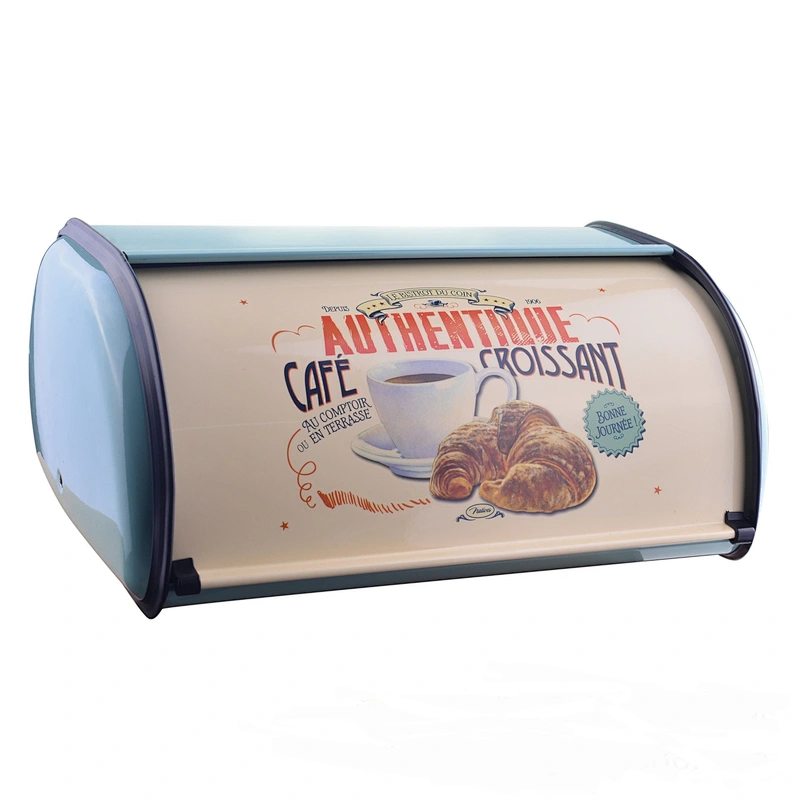 Metal Farmhouse Kitchen Countertop Bread Box, Stainless Steel Bread Storage Bin