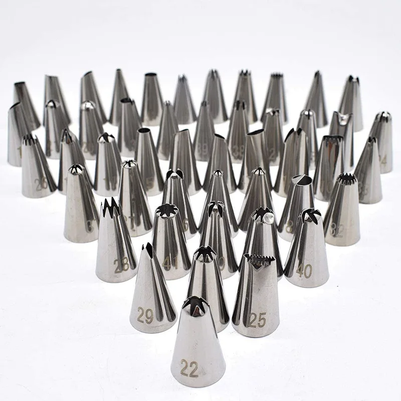 Multi Shape Cake Decorating Stainless Steel Piping Tips, Piping Nozzles