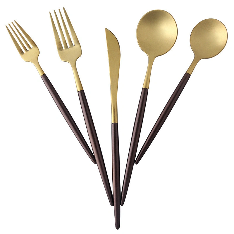 Custom Kitchen Portable Black, Silver, Rose Gold Stainless Steel Flatware For Hotel