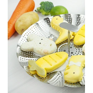 Folding Kitchen gadgets Mesh Stainless Steel Food Steamer Rack
