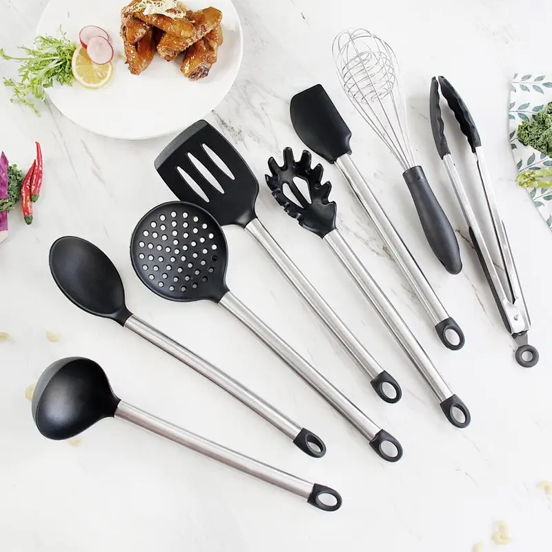 Kitchen Ware Household Stainless Steel and Silicon Cooking Utensil Set 8