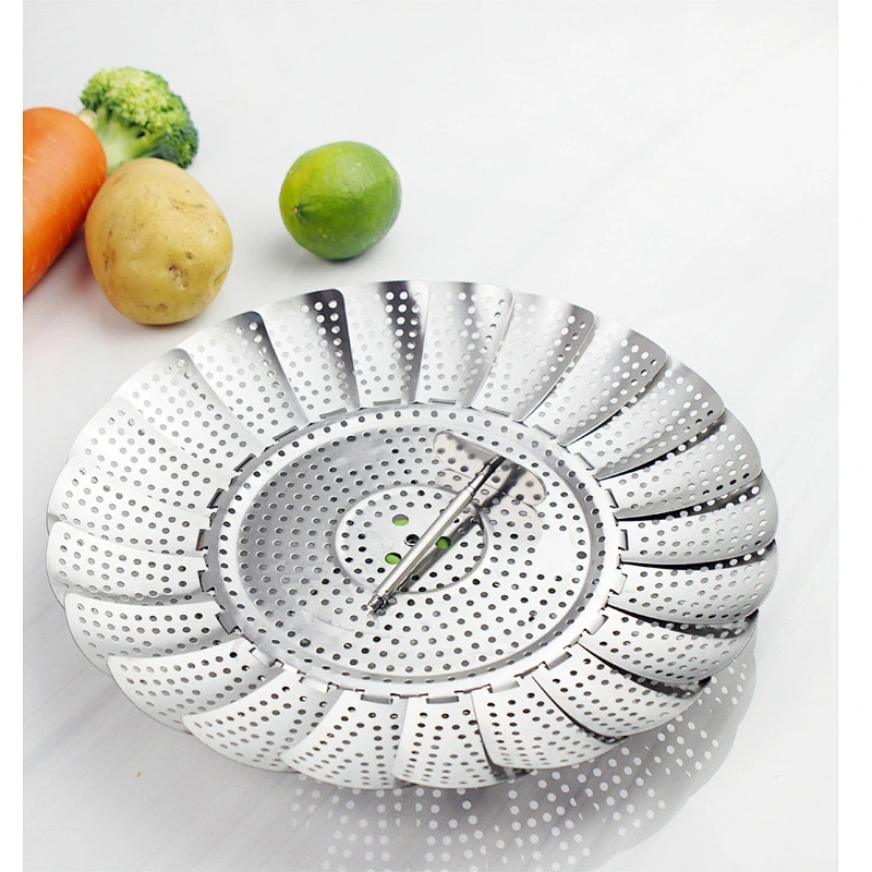 Folding Kitchen gadgets Mesh Stainless Steel Food Steamer Rack