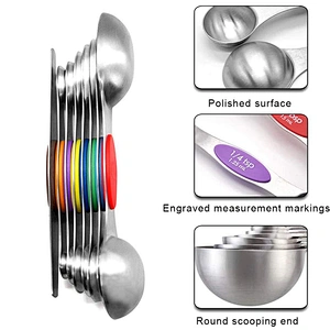 Premium Magnetic Double Ended Stainless Steel Measuring Spoons Set