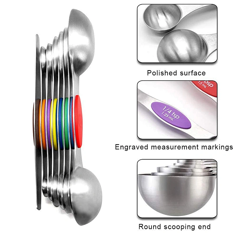 Premium Magnetic Double Ended Stainless Steel Measuring Spoons Set