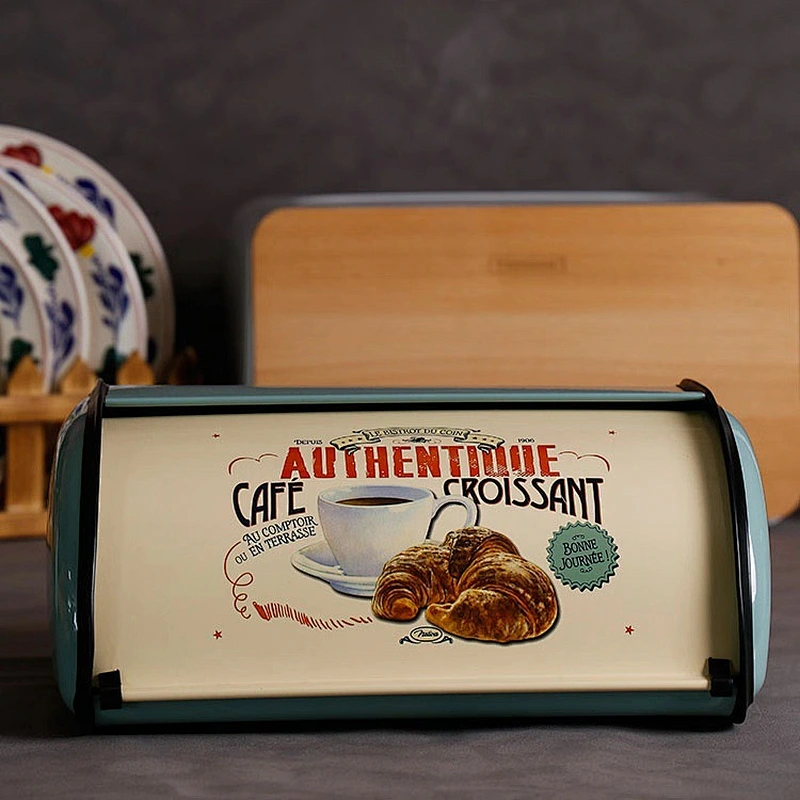 Kitchen Countertop Food Storage Metal, Stainless Steel Roll Top Bread Box