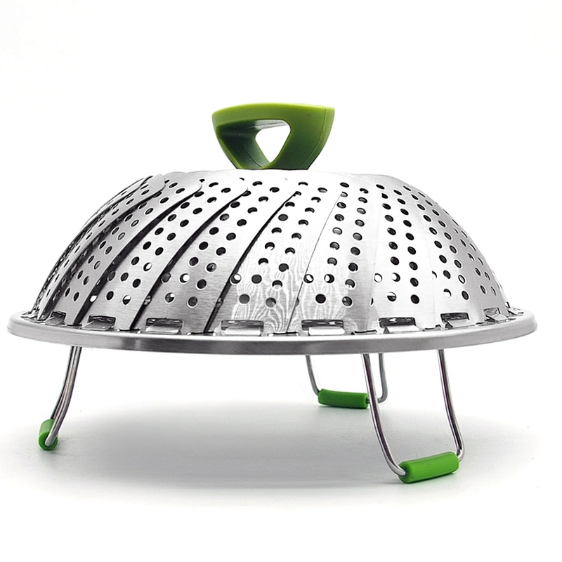 Food Grade Expandable Stainless Steel Vegetable Basket, Foldable Steamer For Kitchen