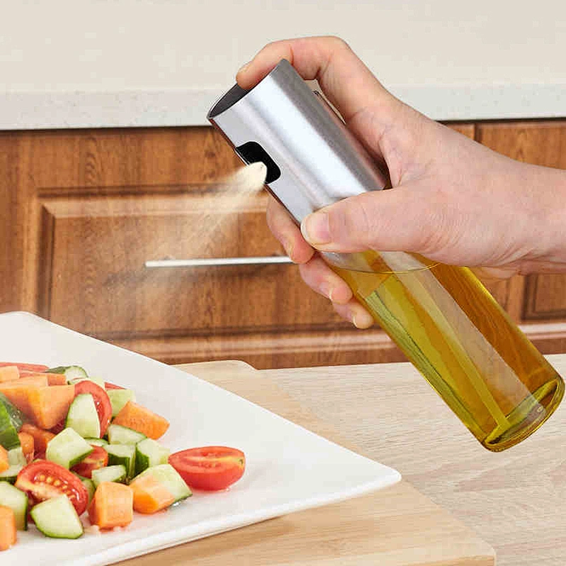 Metal Vinegar Dispenser, Olive Oil Sprayer Bottle For Cooking BBQ, Salad