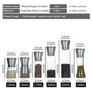 Manual Stainless Steel Design Sea Salt and Pepper Slice Mill Grinder