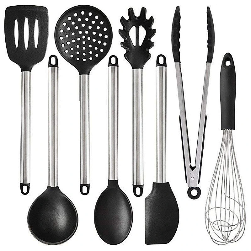 Kitchen Ware Household Stainless Steel and Silicon Cooking Utensil Set 8