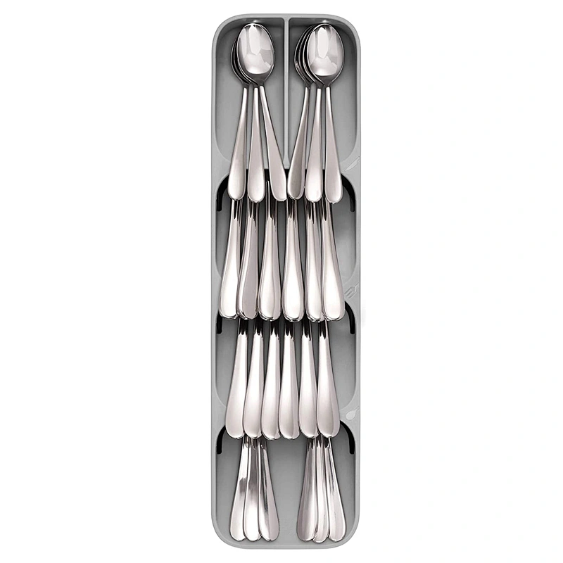 Plastic Kitchen Drawer Organizer Tray For Flatware, Cutlery and Knife Storage