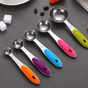 10 PCS Colorful Stainless Steel Measuring Spoons and Cups With Silicone Handle