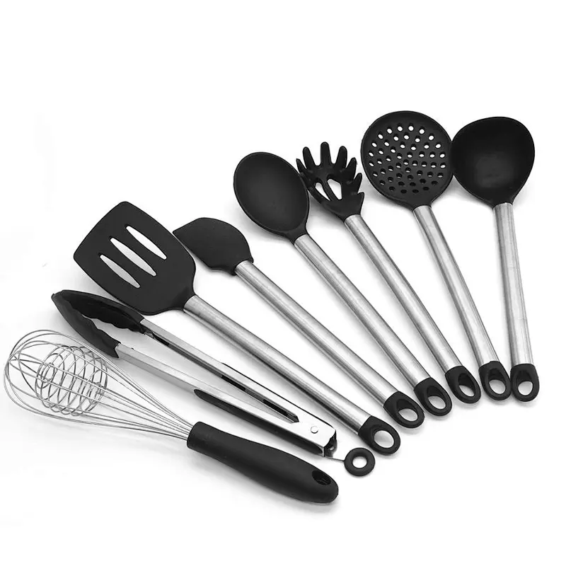 Kitchen Ware Household Stainless Steel and Silicon Cooking Utensil Set 8