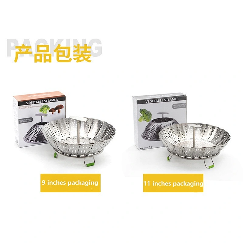 Folding Kitchen gadgets Mesh Stainless Steel Food Steamer Rack