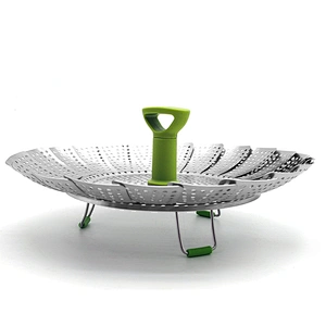 Food Grade Expandable Stainless Steel Vegetable Basket, Foldable Steamer For Kitchen
