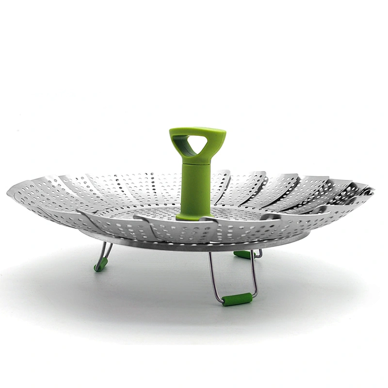 Food Grade Expandable Stainless Steel Vegetable Basket, Foldable Steamer For Kitchen
