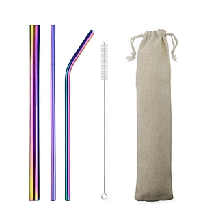 Wholesale Stainless Steel Environmental Protection Non-disposable Elbow Metal Thick Straw