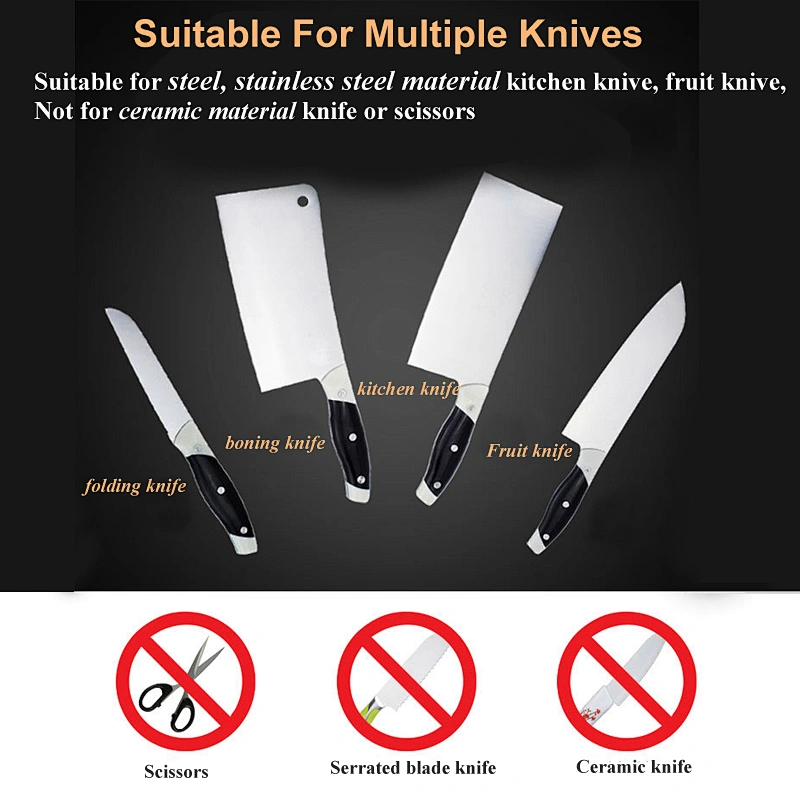 Portable Diamond And Ceramic Mini 3 Stage Kitchen Knife Sharpener