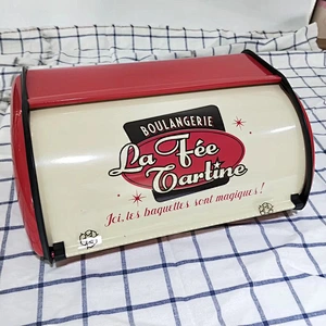 Kitchen Countertop Food Storage Metal, Stainless Steel Roll Top Bread Box