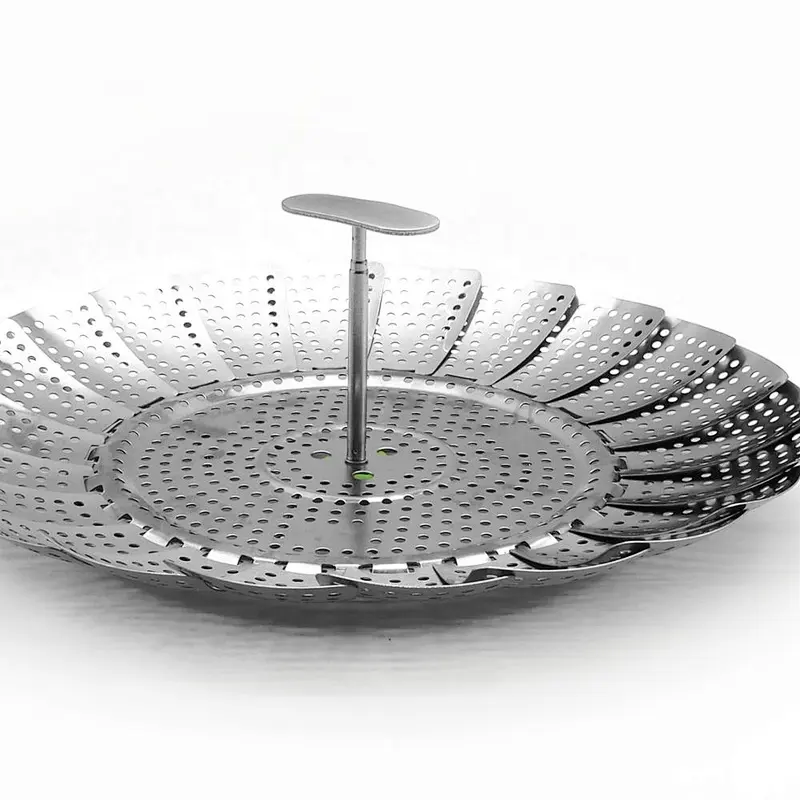 Folding Kitchen gadgets Mesh Stainless Steel Food Steamer Rack